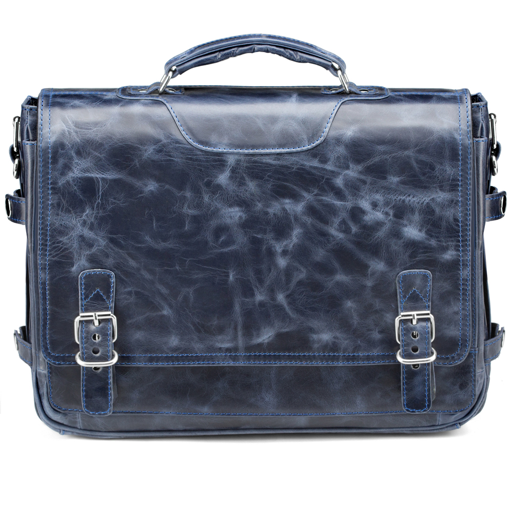

Кожаный портфель "Арамис" (синий антик)