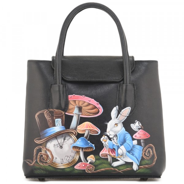 Женская кожаная сумка "Ванесса" "Алиса в стране чудес". фото 1