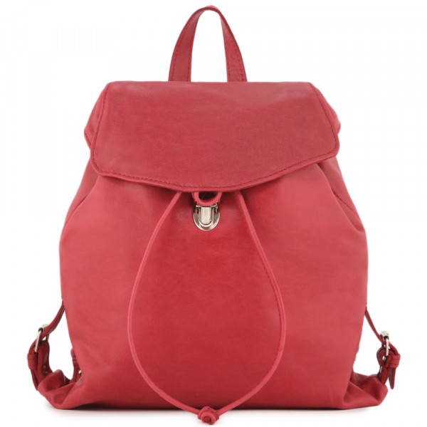  Женский кожаный рюкзак "Паулина" (малина) . фото 1