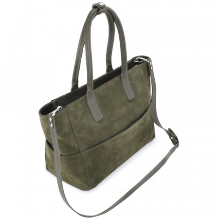 Кожаная женская сумка "Калипсо" (хаки)