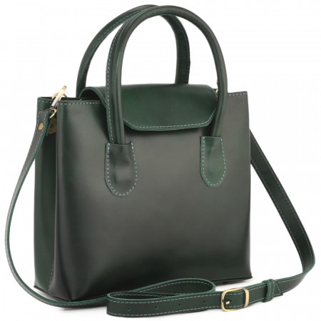 Женская кожаная сумка "Ванесса" (зеленая)