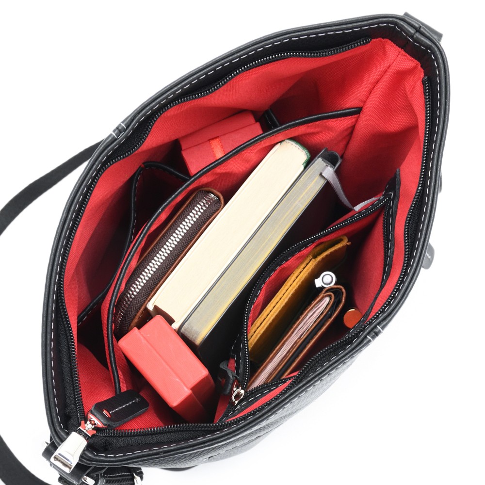 Женская кожаная сумка "Долорес" (черный)