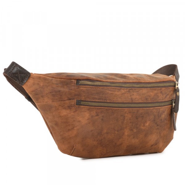Кожаная сумка на пояс "Манчестер" (светло-коричневый) . фото 1
