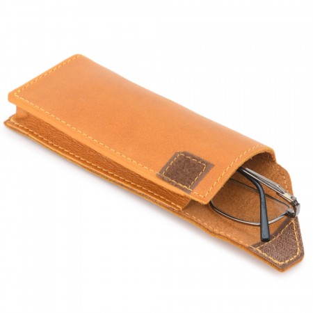 Кожаный футляр для очков "Марокко" (желтый)