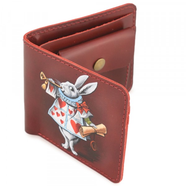  Кожаный бумажник "Рокки" "Заяц Глашатай" (бордо). фото 1