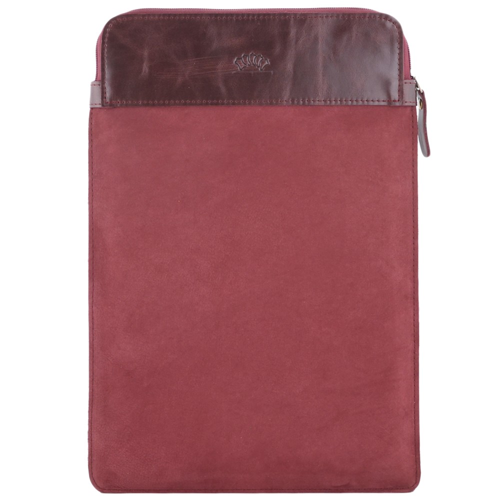 Чехол для ноутбука "Колизей" (велюр/кожа) вишня