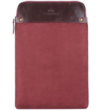 Чехол для ноутбука "Колизей" (велюр/кожа) вишня