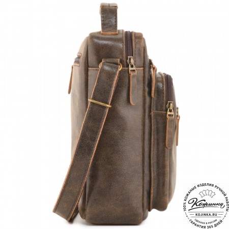  Мужская кожаная сумка "Гектор" (коричневая наппа)