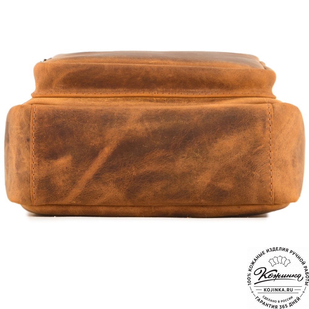 Кожаная сумка "Гектор" (рыжая крейзи)