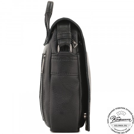 Кожаная сумка "Шерлок макси" (черная)