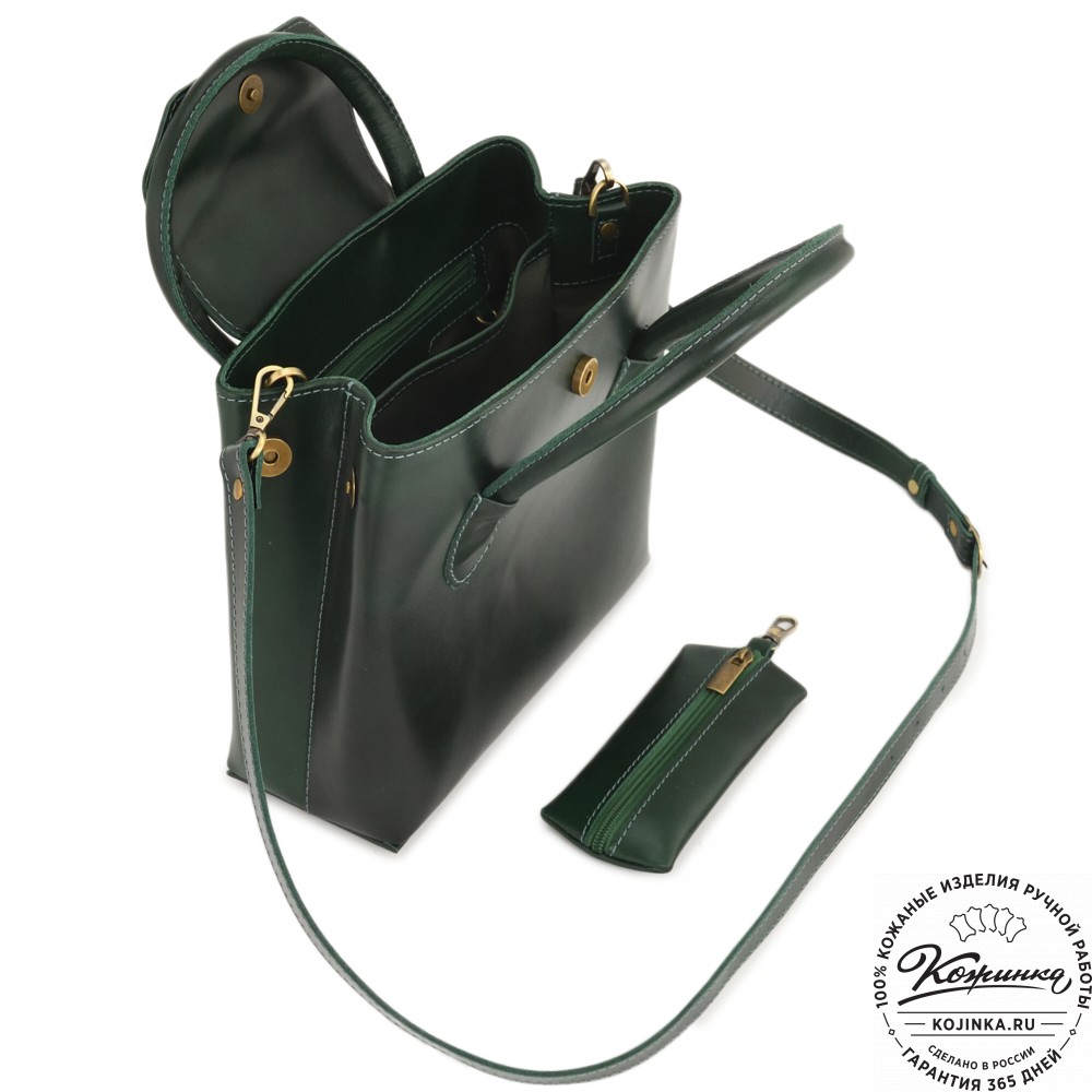 Женская кожаная сумка "Ванесса" (зеленая)