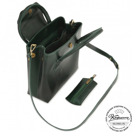 Женская кожаная сумка "Ванесса" (зеленая)
