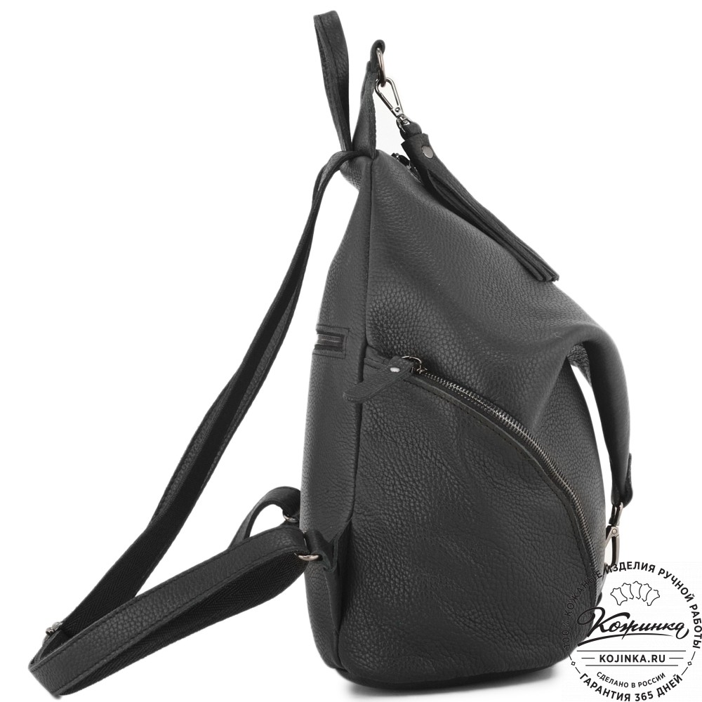 Женский кожаный рюкзак "Афродита" (фактура черный)