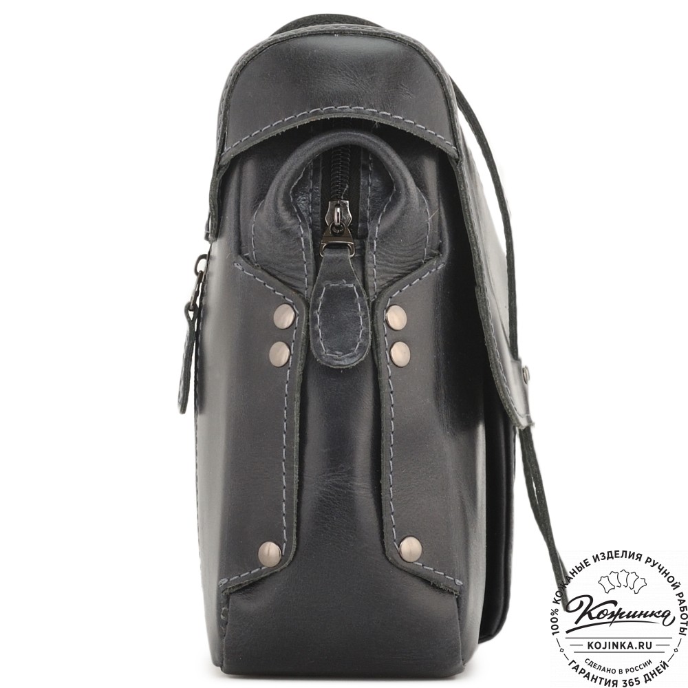 Кожаная сумка "Фрея" (темно-серая)