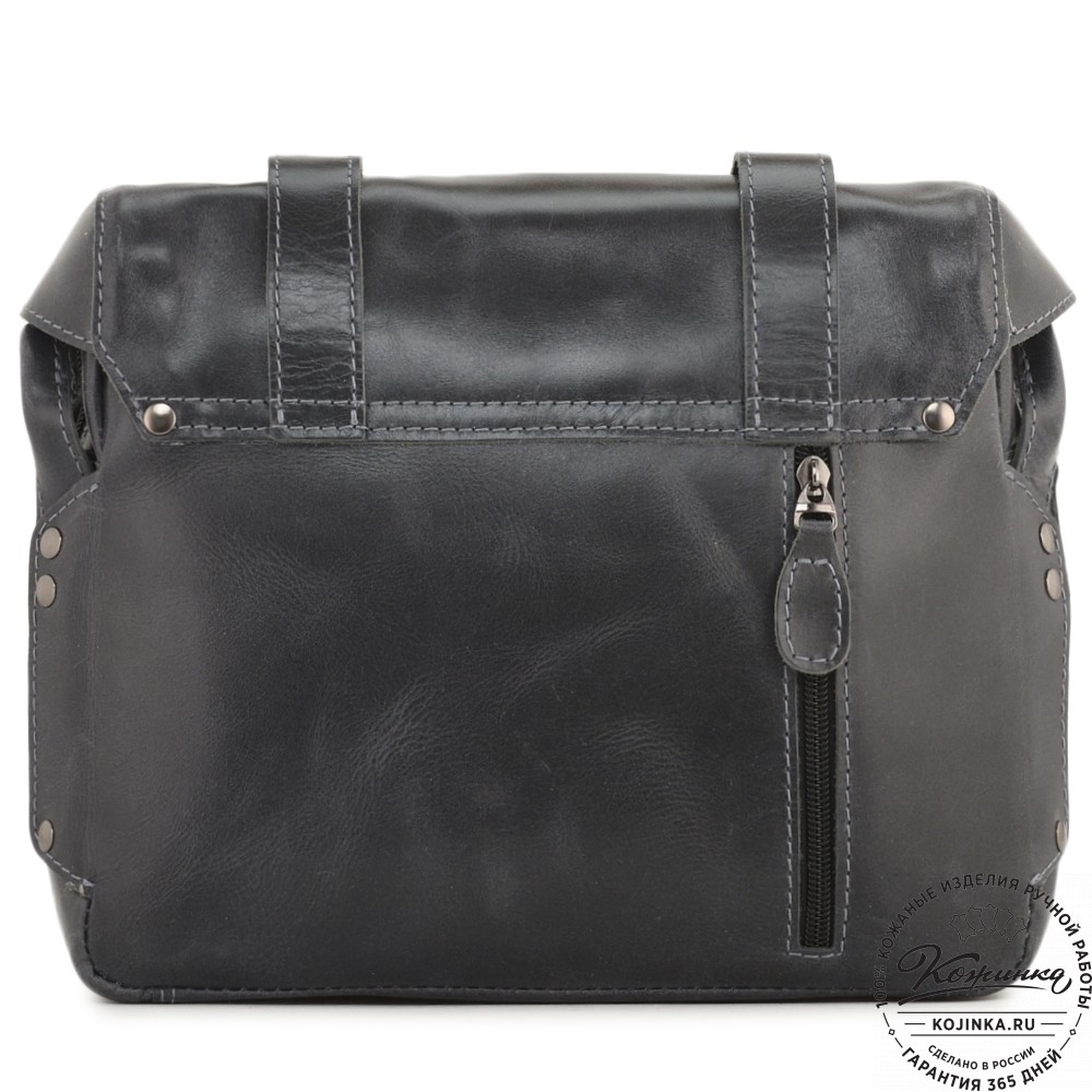 Кожаная сумка "Фрея" (темно-серая)