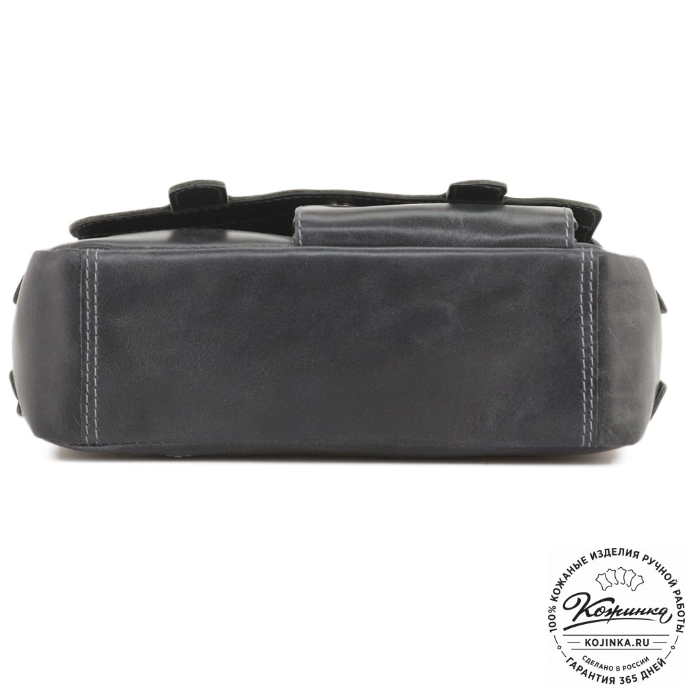 Кожаная сумка "Фрея" (темно-серая)