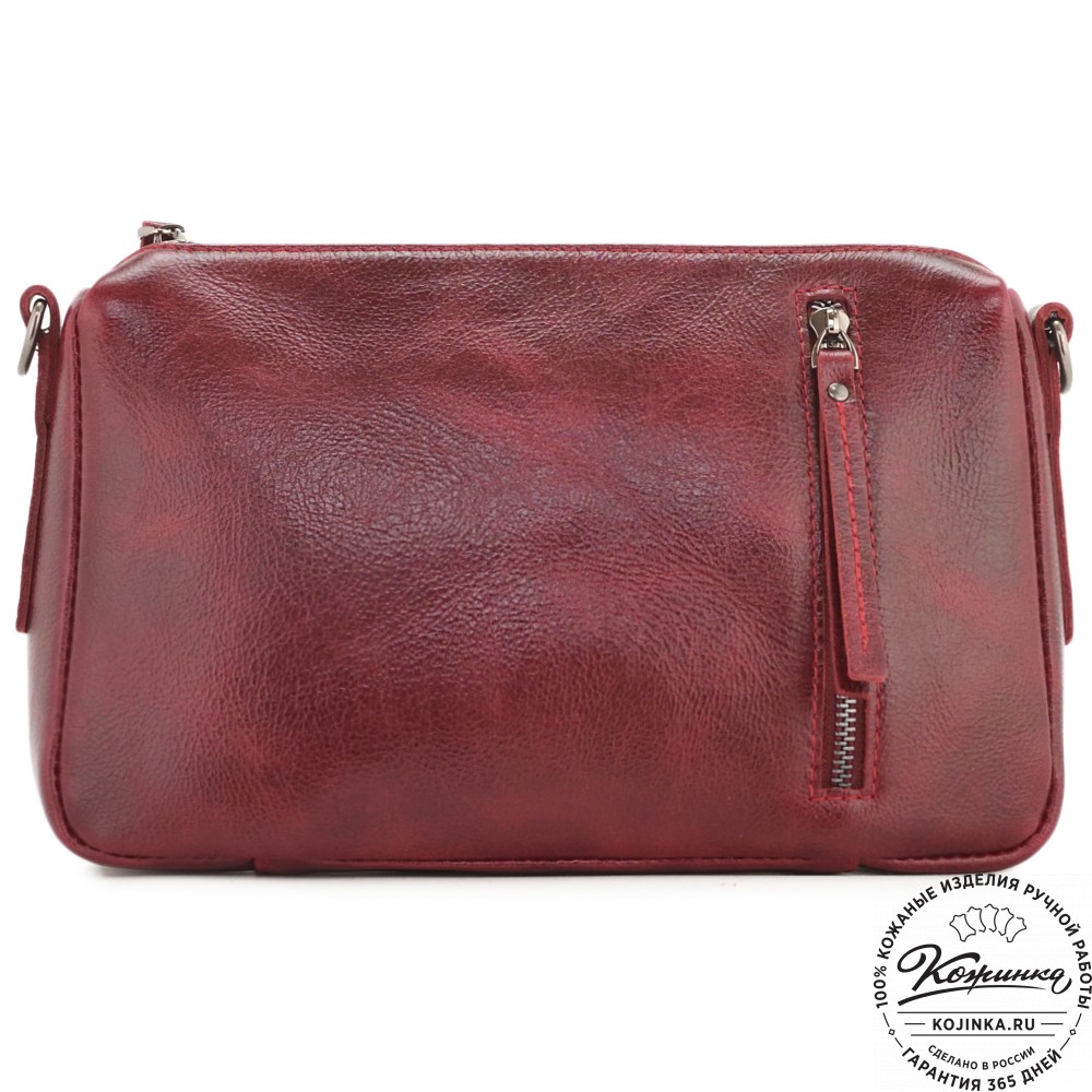 Женская кожаная сумка "Агата" (вишня)