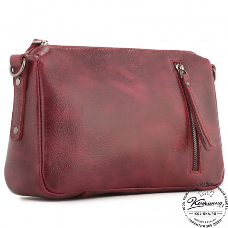 Женская кожаная сумка "Агата" (вишня)
