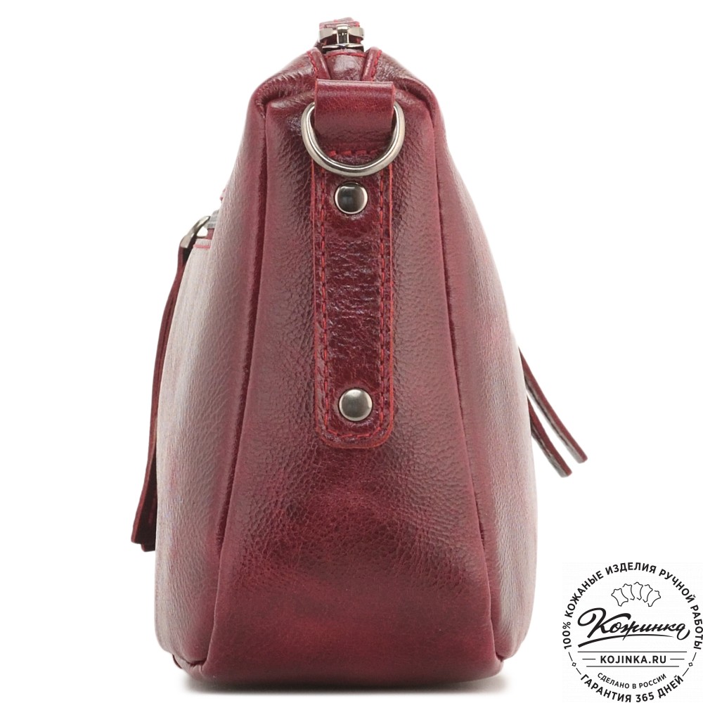 Женская кожаная сумка "Агата" (вишня)