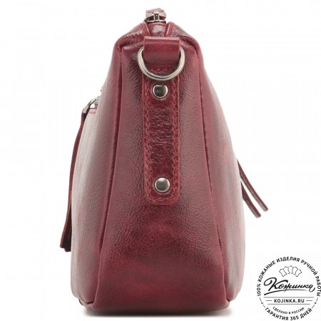 Женская кожаная сумка "Агата" (вишня)