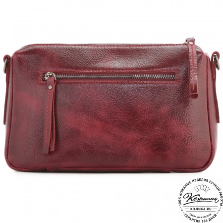 Женская кожаная сумка "Агата" (вишня)