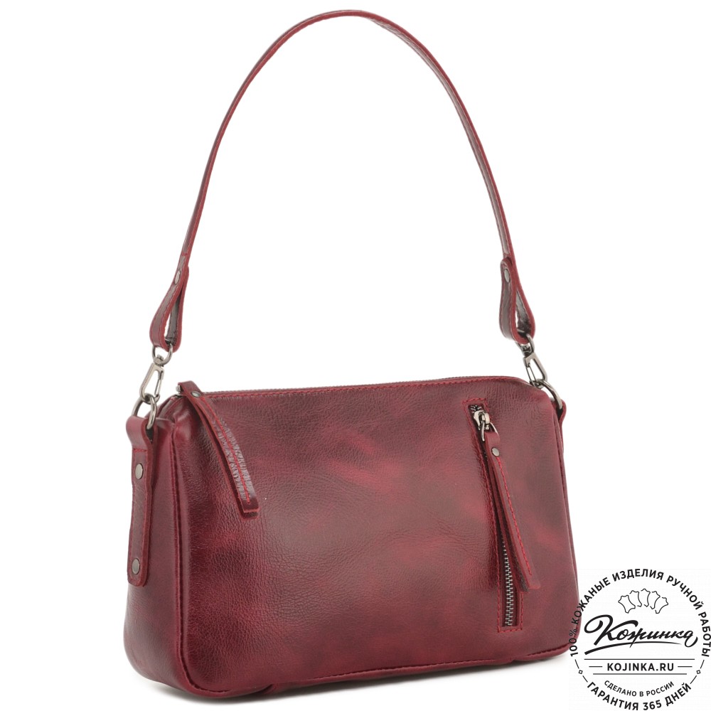 Женская кожаная сумка "Агата" (вишня)