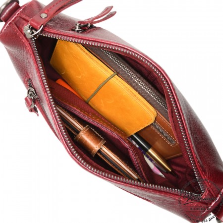 Женская кожаная сумка "Агата" (вишня)