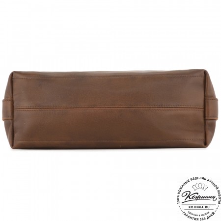 Женская кожаная сумка-шоппер "Ямайка" (коричневая) 