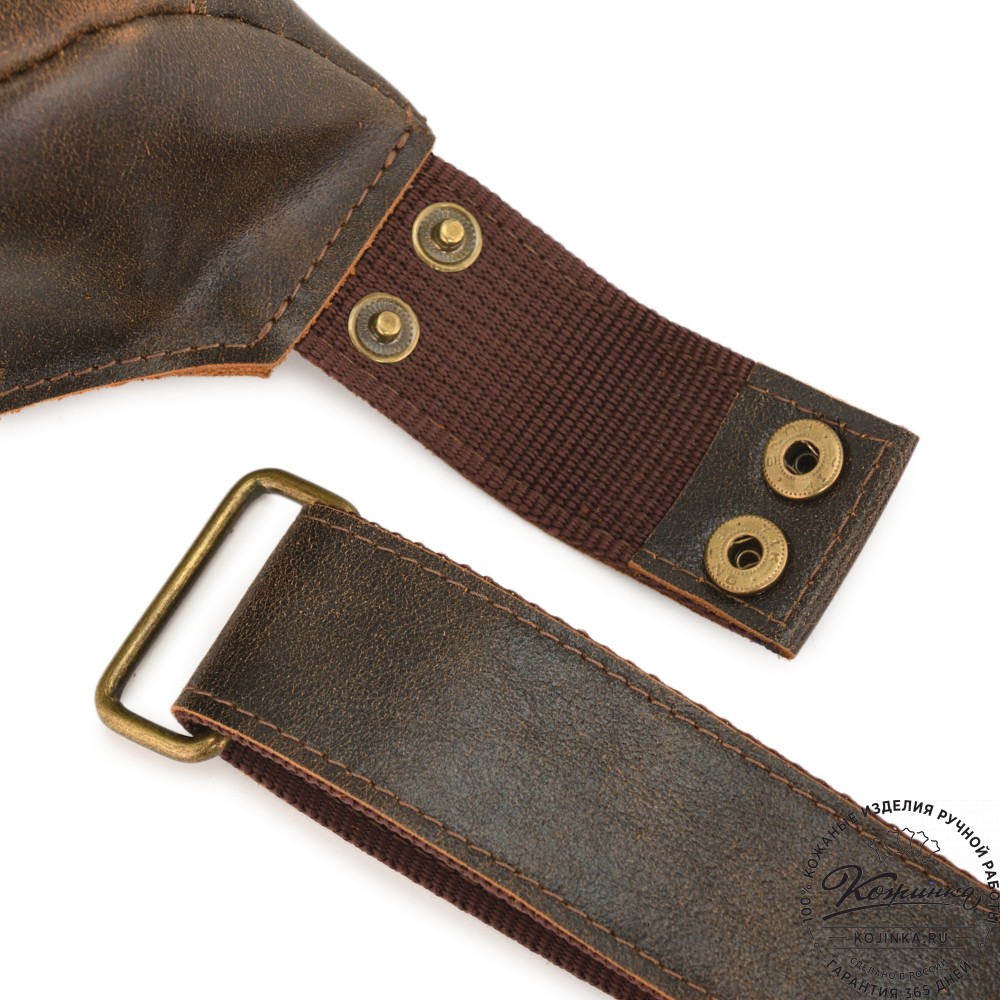 Кожаная сумка на пояс "Марио" (коричневая наппа)