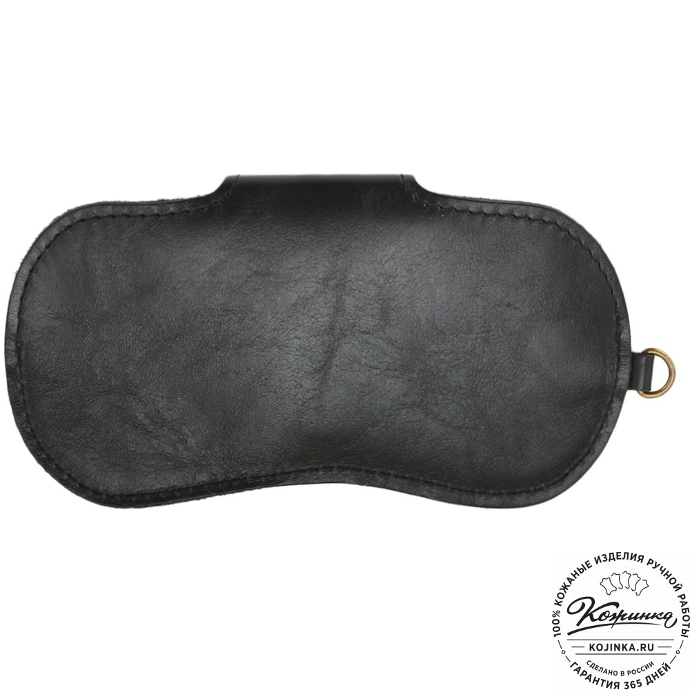Кожаный чехол для очков "Бразилия" (глянец черный) 