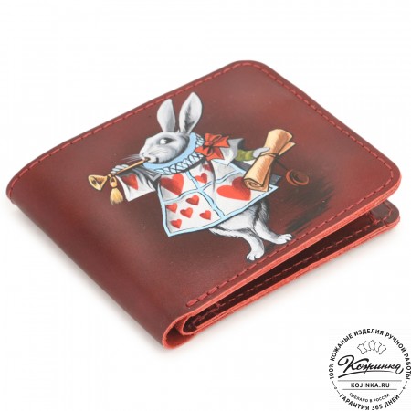  Кожаный бумажник "Рокки" "Заяц Глашатай" (бордо)