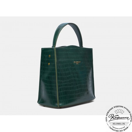 Женская кожаная сумка "Синтия" (зеленая кроко)