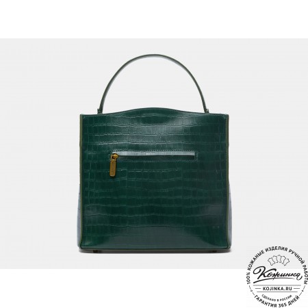 Женская кожаная сумка "Синтия" (зеленая кроко)