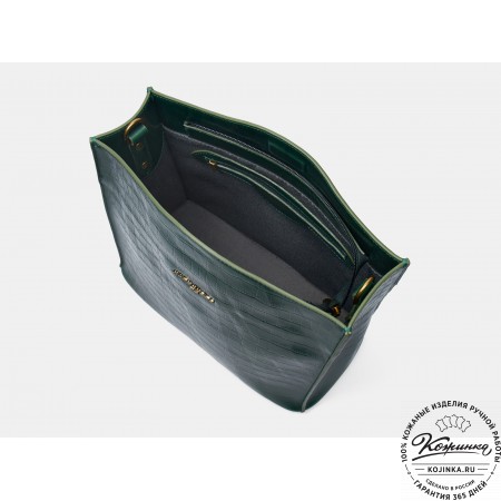 Женская кожаная сумка "Синтия" (зеленая кроко)