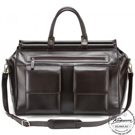 Кожаный дорожный саквояж "Бранденбург" (тёмно-коричневый)