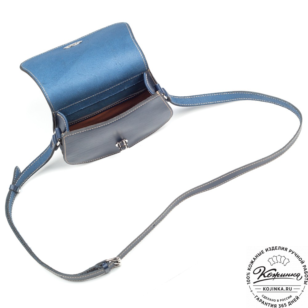 Женская кожаная сумка "Вивьен" (синяя)
