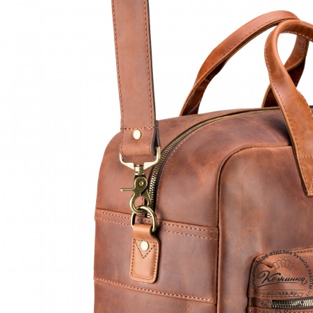 Кожаная деловая сумка "Райли" (коричневый крейзи) 