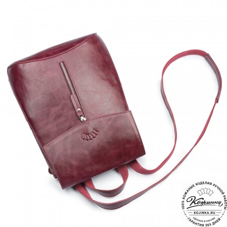 Женский кожаный рюкзак "Ассоль" (бордовый антик)