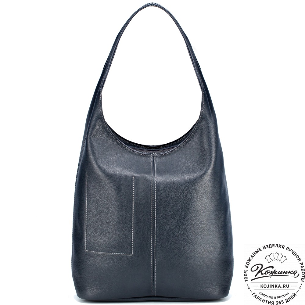 Женская кожаная сумка "Винтаж" (синяя) 