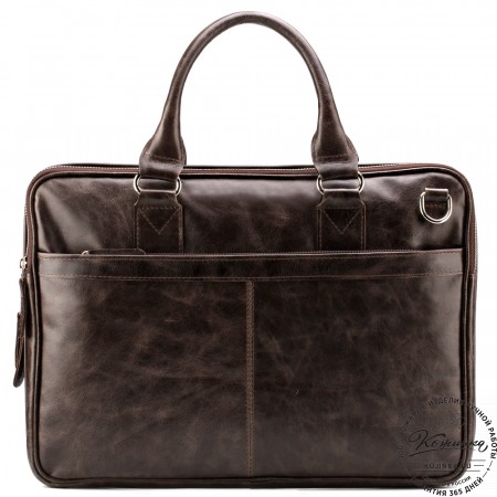 Кожаная деловая сумка "Кларк" (тёмно-коричневый антик) 
