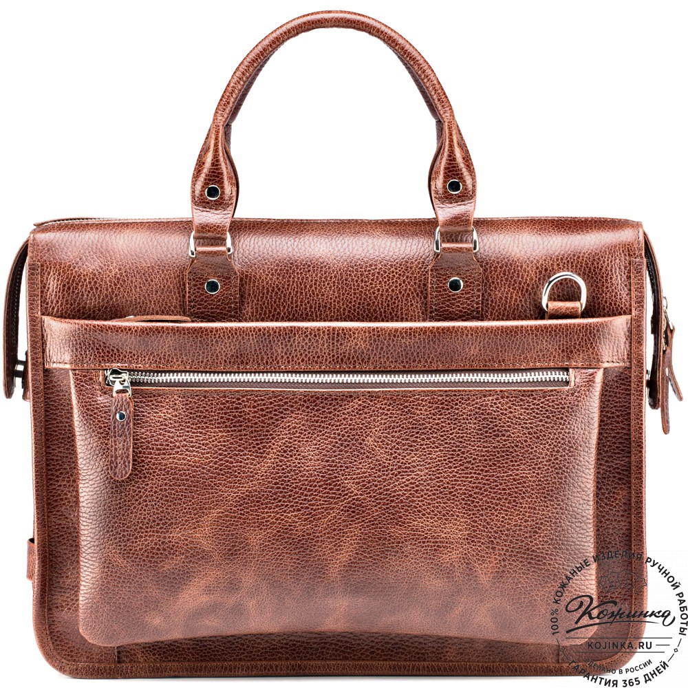 Кожаная деловая сумка "Вильямс" (светло-коричневая) 