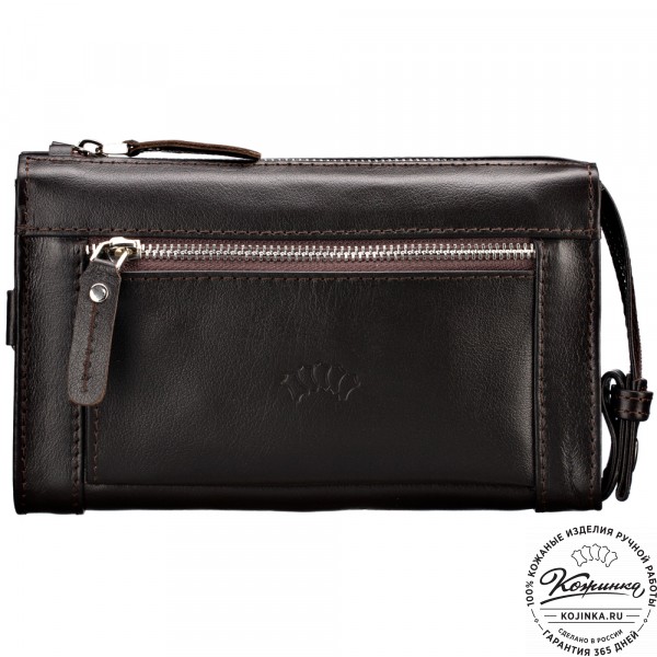 Кожаный клатч "Элвин" (коричневый) . фото 1