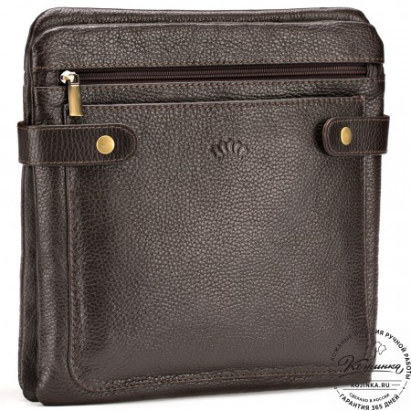 Кожаная сумка "Гарольд" (тёмно-коричневая)