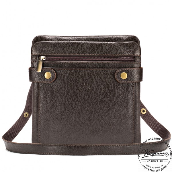 Кожаная сумка "Феликс" (тёмно-коричневая) . фото 1