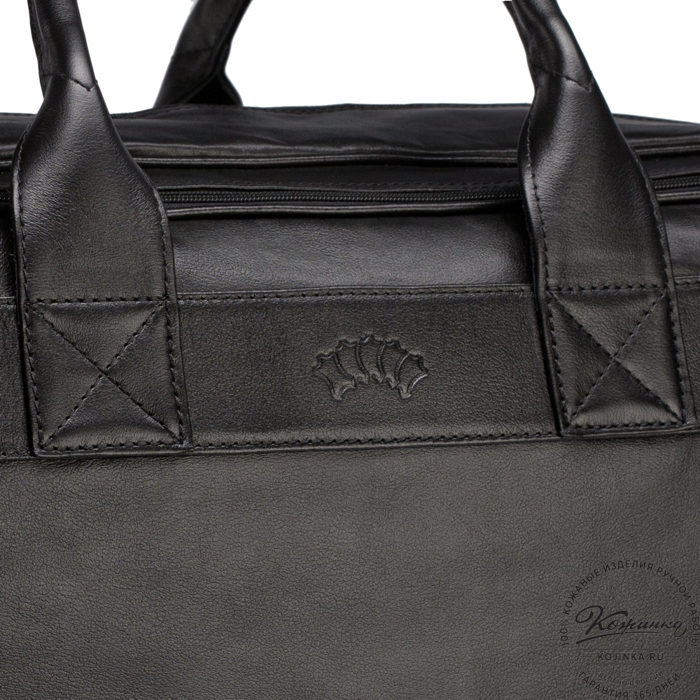 Кожаная дорожная сумка "Дилан" (чёрная) 