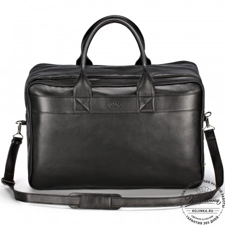 Кожаная дорожная сумка "Дилан" (чёрная) 