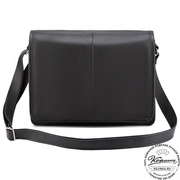 Кожаная сумка "Винсент" (чёрная). фото 1