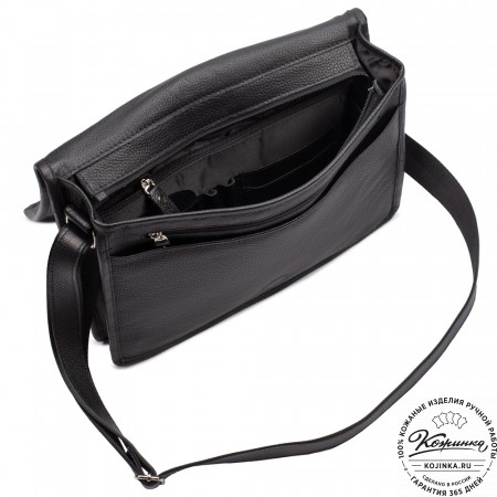 Кожаная сумка "Винсент" (чёрная)