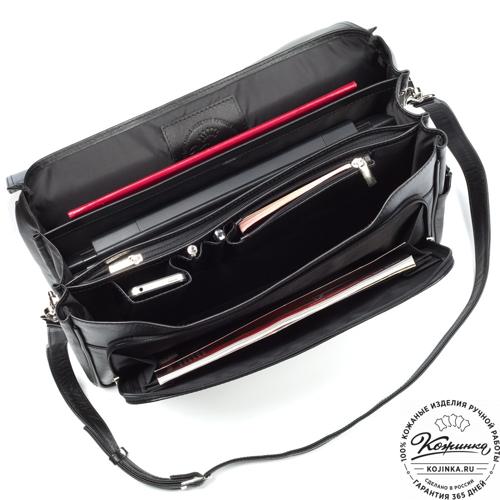 Кожаный портфель "Саймон" (черный)