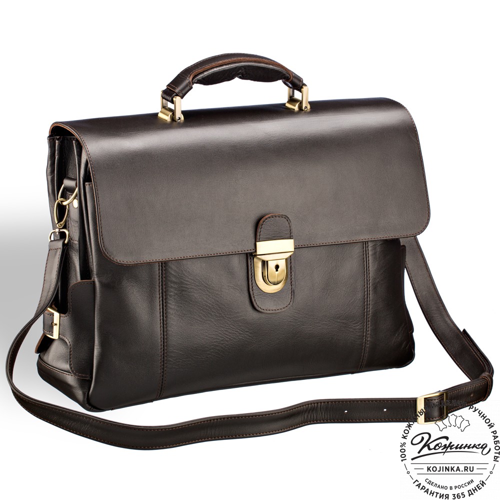 Кожаный портфель "Борменталь" (тёмно-коричневый)